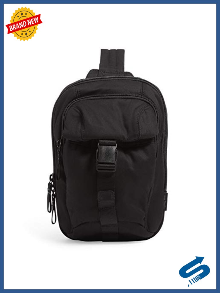 Cotton Utility Sling Backpack - Machine Washable, Adjustable Strap, 5 Pockets